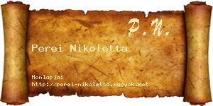 Perei Nikoletta névjegykártya